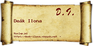 Deák Ilona névjegykártya
