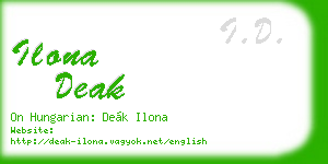 ilona deak business card