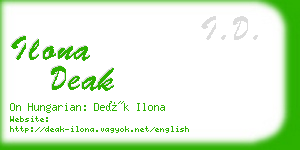 ilona deak business card